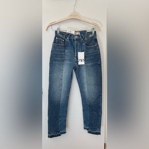 NWT Zara contrast straight leg jeans